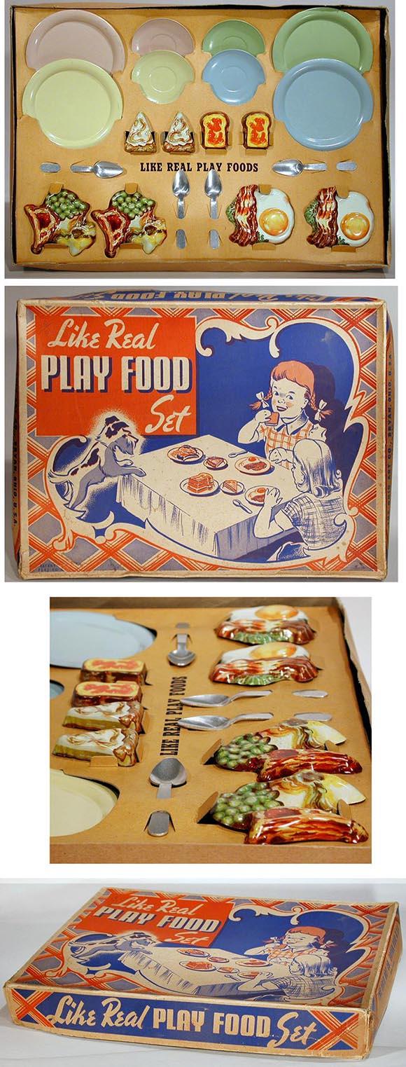 c.1948 Ohio Art, Like Real Play Food Set in Original Box